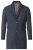 D555 Terry Checked Overcoat Charcoal - Bundy - Bundy Nadměrné Velikosti - 2XL-8XL