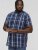 D555 HADSTOCK Check Button Down Collar S/S Shirt Navy - Košile - Košile 2XL-10XL