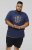 D555 COLIN Born To Rock Printed Crew Neck T-Shirt French Navy - Trička - Trička nadměrné velikosti - 2XL-14XL