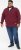 D555 HIRALDO Quarter Neck Pique Fleece Sweatshirt With Chest Embroidery Red - Mikiny & mikiny s kapucí - Mikiny & Mikiny s kapucí 2XL-12XL