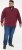 D555 HIRALDO Quarter Neck Pique Fleece Sweatshirt With Chest Embroidery Red - Mikiny & mikiny s kapucí - Mikiny & Mikiny s kapucí 2XL-12XL