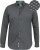 D555 KEATON Micro AOP Long Sleeve Shirt With Concealed Button Down Collar Grey - Košile - Košile 2XL-10XL