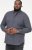 D555 KEATON Micro AOP Long Sleeve Shirt With Concealed Button Down Collar Grey - Košile - Košile 2XL-10XL