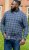 D555 SONNY Navy Check Long Sleeve Shirt With Chest Patch Pocket & Button Down Collar Navy Check - Košile - Košile 2XL-10XL