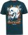 D555 NEAL Skull With Flames Printed Crew Neck T-Shirt Navy/Blue Twist - Trička - Trička nadměrné velikosti - 2XL-14XL