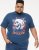 D555 NEAL Skull With Flames Printed Crew Neck T-Shirt Navy/Blue Twist - Trička - Trička nadměrné velikosti - 2XL-14XL