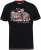 D555 LORNE Motor Bike Splatter Printed Crew Neck T-Shirt Washed Black - Trička - Trička nadměrné velikosti - 2XL-14XL