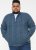 D555 ECCLES Cable Knitted Zip Through Sweater With Bonded Check Lining Denim Marl - Mikiny & mikiny s kapucí - Mikiny & Mikiny s kapucí 2XL-12XL