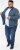 D555 ECCLES Cable Knitted Zip Through Sweater With Bonded Check Lining Denim Marl - Mikiny & mikiny s kapucí - Mikiny & Mikiny s kapucí 2XL-12XL