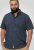 D555 Norwich Short Sleeve Micro AOP Shirt With Hidden Button Down Navy - Košile - Košile 2XL-10XL