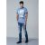 D555 Howie Fine Stripe T-shirt Blue - Trička - Trička nadměrné velikosti - 2XL-14XL