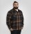 D555 Aldershot Long Sleeve Heavy Shacket Overshirt Tan/Navy Check - Košile - Košile 2XL-10XL