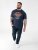 D555 Hockney Motorbike With Flame Wings Printed T-shirt Navy - Trička - Trička nadměrné velikosti - 2XL-14XL