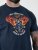D555 Hockney Motorbike With Flame Wings Printed T-shirt Navy - Trička - Trička nadměrné velikosti - 2XL-14XL