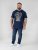 D555 Linton Tropical Skull Printed T-shirt Navy - Trička - Trička nadměrné velikosti - 2XL-14XL