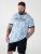 D555 Shoreham AO Printed Venice Beach Crew Neck T-shirt Blue - Trička - Trička nadměrné velikosti - 2XL-14XL