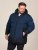 D555 Hank Ripstop Contrast Panelled Padded Hooded Jacket Námořnická modrá - Bundy - Bundy Nadměrné Velikosti - 2XL-8XL