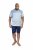 D555 MAURICE Top Paneled Short Sleeve Polo Grey - Polokošile - Polokošile 2XL-8XL - Trička s límečkem 2XL-8XL