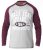 D555 KELTON Long Sleeve Raglan T-Shirt Grey/Burgundy - Trička - Trička nadměrné velikosti - 2XL-14XL