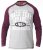 D555 KELTON Long Sleeve Raglan T-Shirt Grey/Burgundy - Trička - Trička nadměrné velikosti - 2XL-14XL