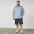 North Latitude 61116 Melírovaná Piké Košile Krátký Rukáv Modrá - Polokošile - Polokošile 2XL-8XL - Trička s límečkem 2XL-8XL