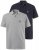 JP1880 704317 Polokošile 2 kusy Tmavě modrá/Šedá melír - Polokošile - Polokošile 2XL-8XL - Trička s límečkem 2XL-8XL