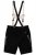 JP1880 Genuine Leather Traditional Lederhosen Shorts Black - Šortky - Šortky Nadměrné Velikosti W40-W60
