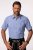 JP1880 Short Sleeve Check Print Traditional Shirt Blue - Košile - Košile 2XL-10XL