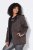 Ulla Popken 812880 Pletená fleecová bunda s teddy fleecem Taupe - Fleecové oblečení - 