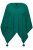 Ulla Popken Knit Pointed Hem Poncho Emerald Green - Mikiny & mikiny s kapucí - 