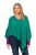 Ulla Popken Knit Pointed Hem Poncho Emerald Green - Mikiny & mikiny s kapucí - 