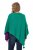 Ulla Popken Knit Pointed Hem Poncho Emerald Green - Mikiny & mikiny s kapucí - 