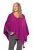 Ulla Popken Knit Pointed Hem Poncho Berry - Mikiny & mikiny s kapucí - 