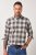 JP1880 Checked Flannel Shirt Long Sleeve Dark Dusty Pink - Košile - Košile 2XL-10XL