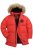 JP1880 Parka Quilted Faux Fur Hood Red - Bundy - Bundy Nadměrné Velikosti - 2XL-8XL
