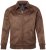 JP1880 846200 Bomber bunda v imitaci semiše Tmavě hnědá - Bundy - Bundy Nadměrné Velikosti - 2XL-8XL