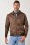JP1880 846200 Bomber bunda v imitaci semiše Tmavě hnědá - Bundy - Bundy Nadměrné Velikosti - 2XL-8XL