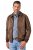 JP1880 846200 Bomber bunda v imitaci semiše Tmavě hnědá - Bundy - Bundy Nadměrné Velikosti - 2XL-8XL