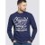 D555 Austin Long Sleeve T-shirt Navy - Trička - Trička nadměrné velikosti - 2XL-14XL