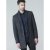 D555 Terry Checked Overcoat Charcoal - Bundy - Bundy Nadměrné Velikosti - 2XL-8XL
