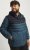 Jack & Jones SPRINT Black Blocking Quilted Hooded Jacket Turquoise Blue - Bundy - Bundy Nadměrné Velikosti - 2XL-8XL