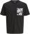 Jack & Jones Split Pocket Print T-Shirt Black - Trička - Trička nadměrné velikosti - 2XL-14XL