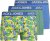 Jack & Jones JACPINEAPPLE SKULL TRUNKS 3 PACK Palace Blue - Spodní prádlo - Spodní Prádlo Nadměrné Velikosti 2XL-8XL