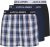 Jack & Jones Saigon Blue/Red Check Woven Boxers 3-Pack Navy Blazer - Spodní prádlo - Spodní Prádlo Nadměrné Velikosti 2XL-8XL