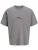 Jack & Jones Summer Sago Print Crew Neck T-Shirt Gray Flannel - Trička - Trička nadměrné velikosti - 2XL-14XL