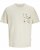  Jack & Jones Tavira Aop Pocket Crew Neck T-Shirt Antique White - Trička - Trička nadměrné velikosti - 2XL-14XL