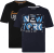 Kam Jeans 5736 NY Print T-Shirts 2-Pack - Trička - Trička nadměrné velikosti - 2XL-14XL