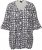Ulla Popken Geometric Print Trumpet Sleeve Tee Black - Potištěná trička pro ženy - 
