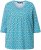 Ulla Popken Flower Print 3/4 Sleeve A-Line Tee Deep Aqua - Potištěná trička pro ženy - 