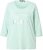 Ulla Popken Metallic Lettering 3/4 Sleeve Tee Mint Green - Potištěná trička pro ženy - 